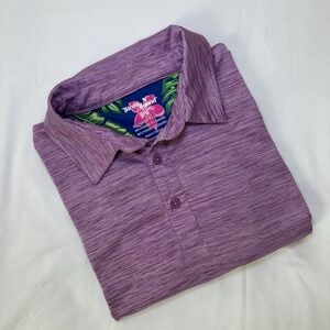 Birdie Bound Golf Polo Shirt Mens Large Purple Heather Performance‎ Stretch